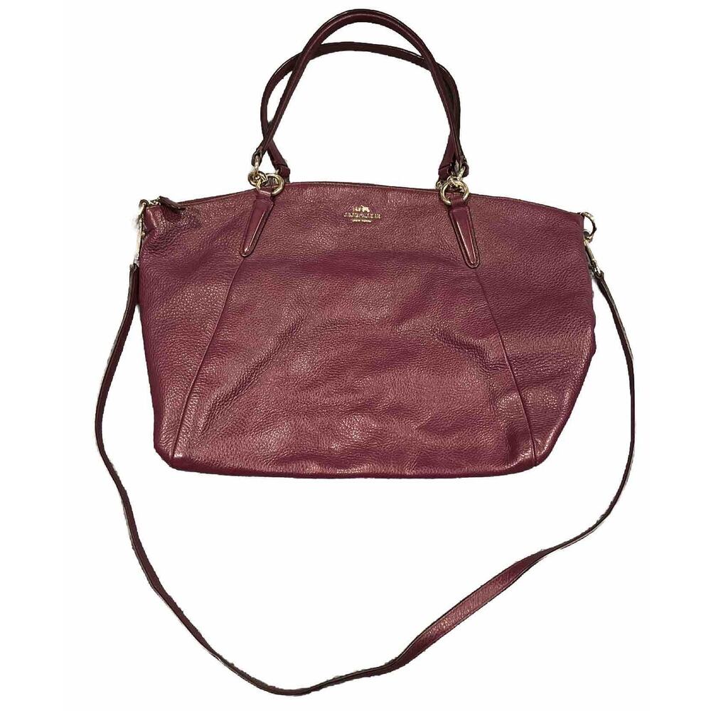 EUC COACH Prairie Cherry-Red Crossbody Bag Purse Crossbody Strap+double Handles